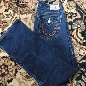 Swarovski crystal True Religion Becky jeans